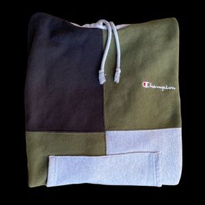 CHAMPION MEN'S REVERSE WEAVE COLOR BLOCK PULLOVER HOODIE